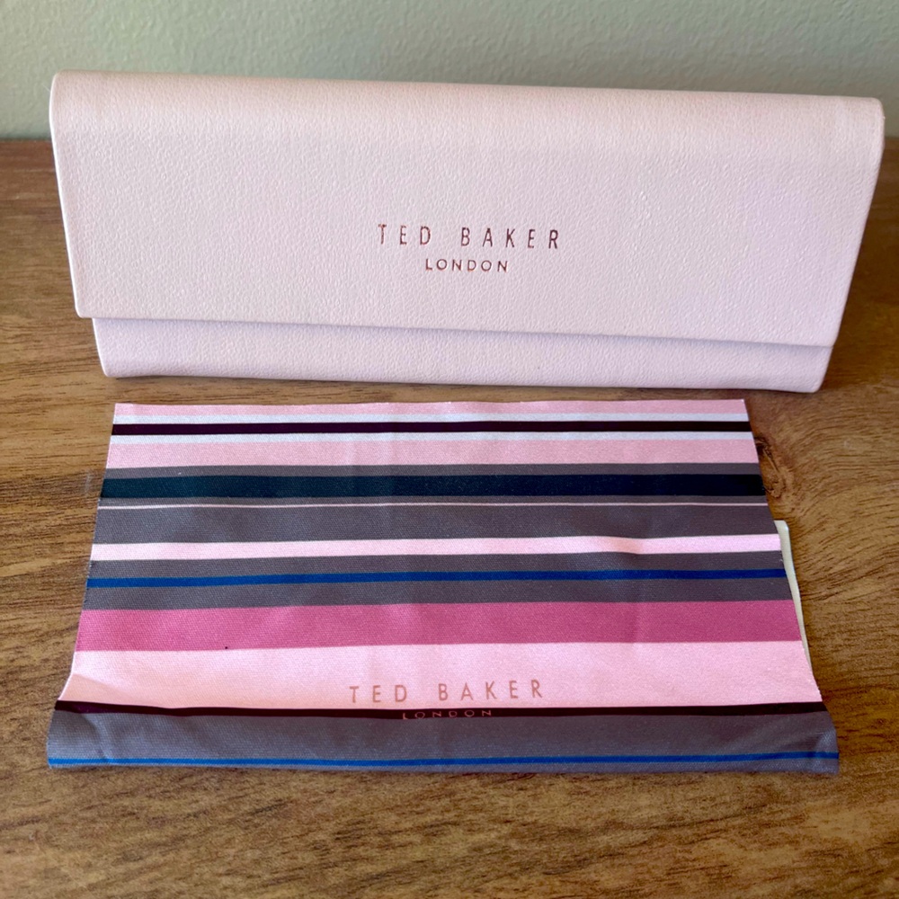 Ted Baker Blush Glasses Case with Multicolor Cloth